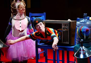 Dancer emerging from televison