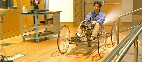 Gubser riding go-cart powered by a fire extinguishe