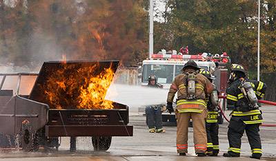 Firefighters training