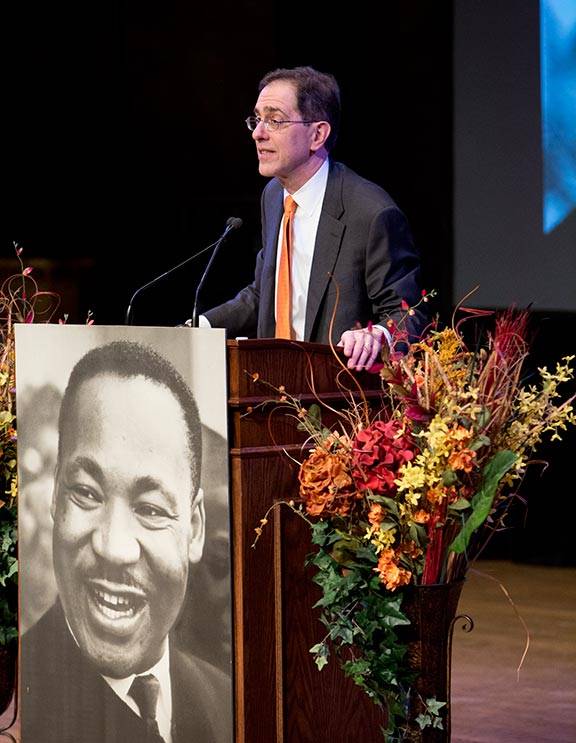 Chris Eisgruber at podium