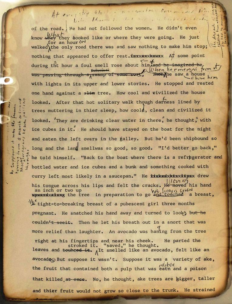 A corrected page draft from "Tar Baby"