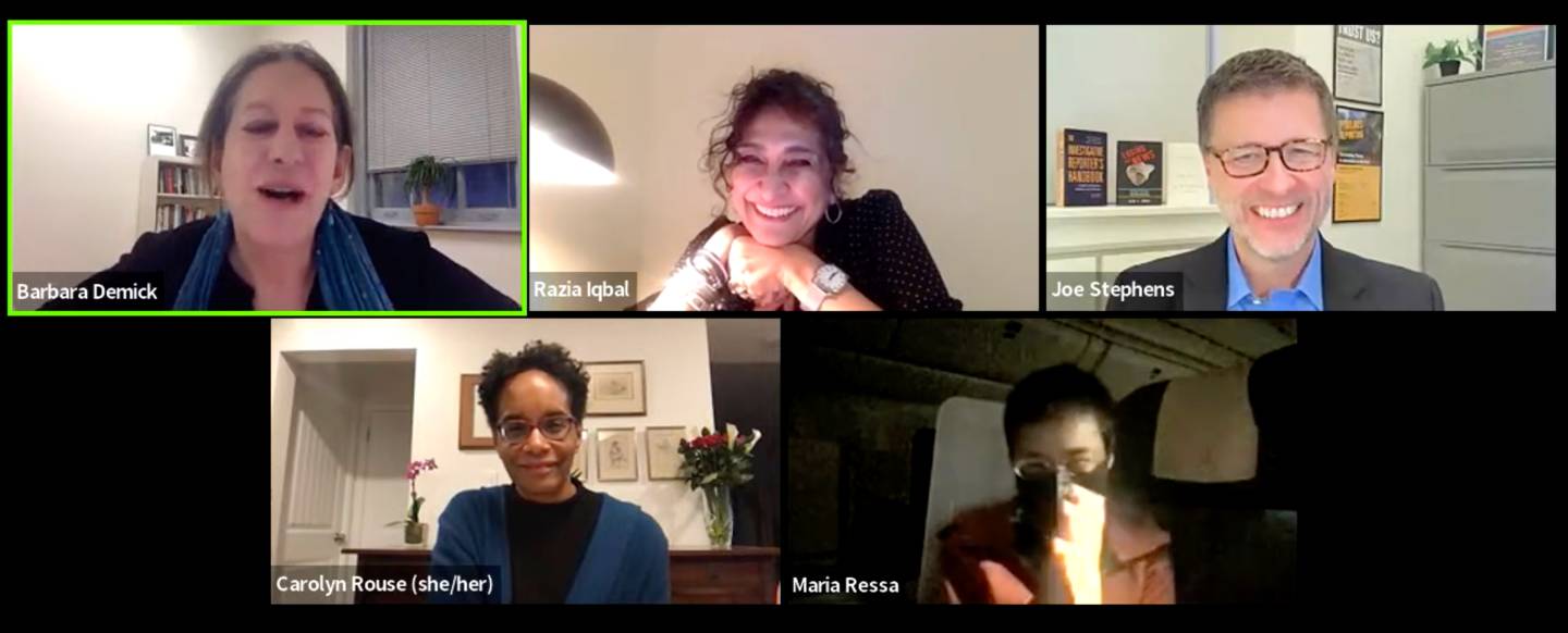 Five journalists on zoom