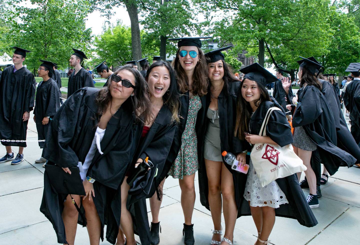 joyful students process into the chapel