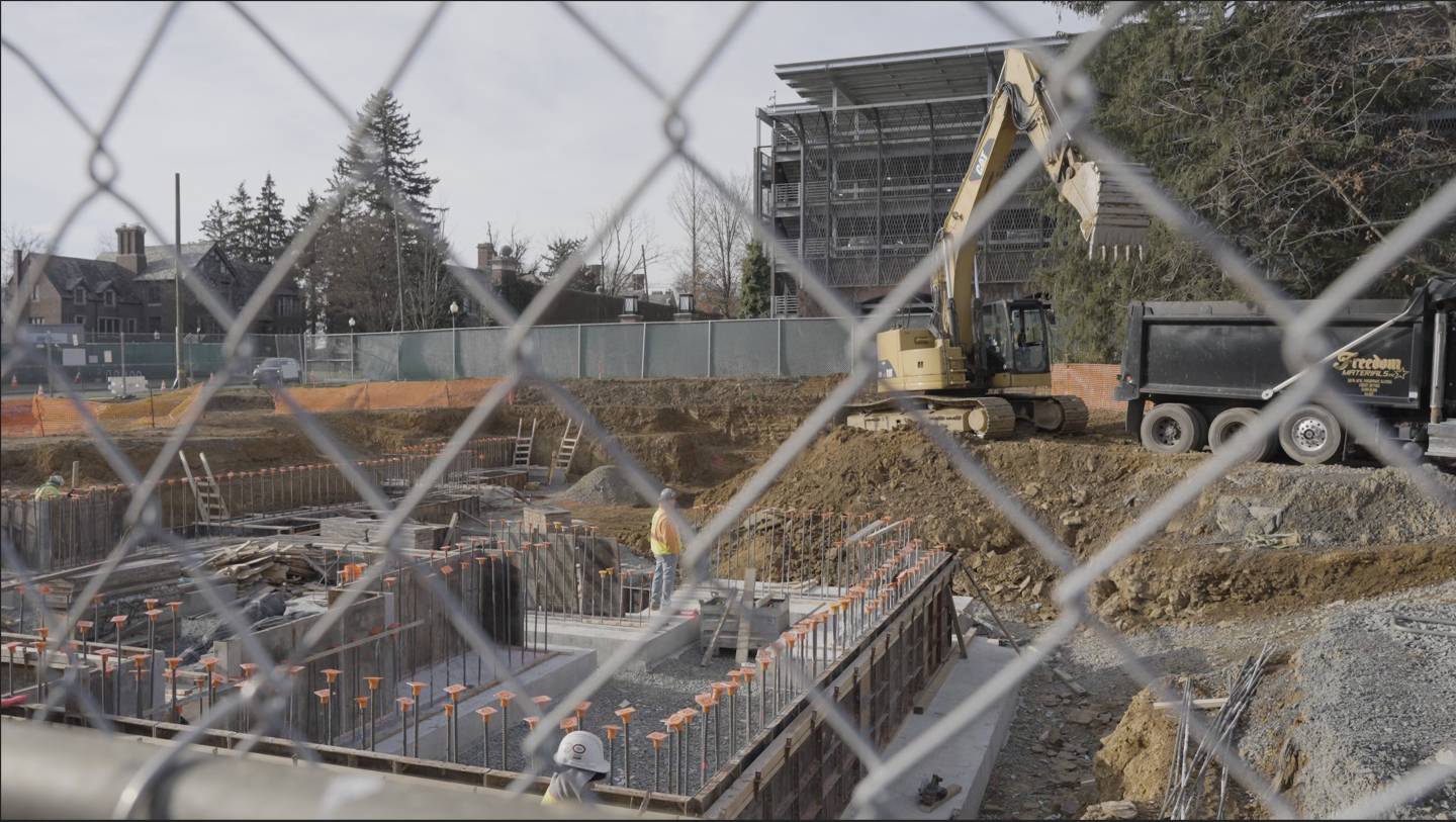 Construction of the new foundation for 91 Prospect Ave.