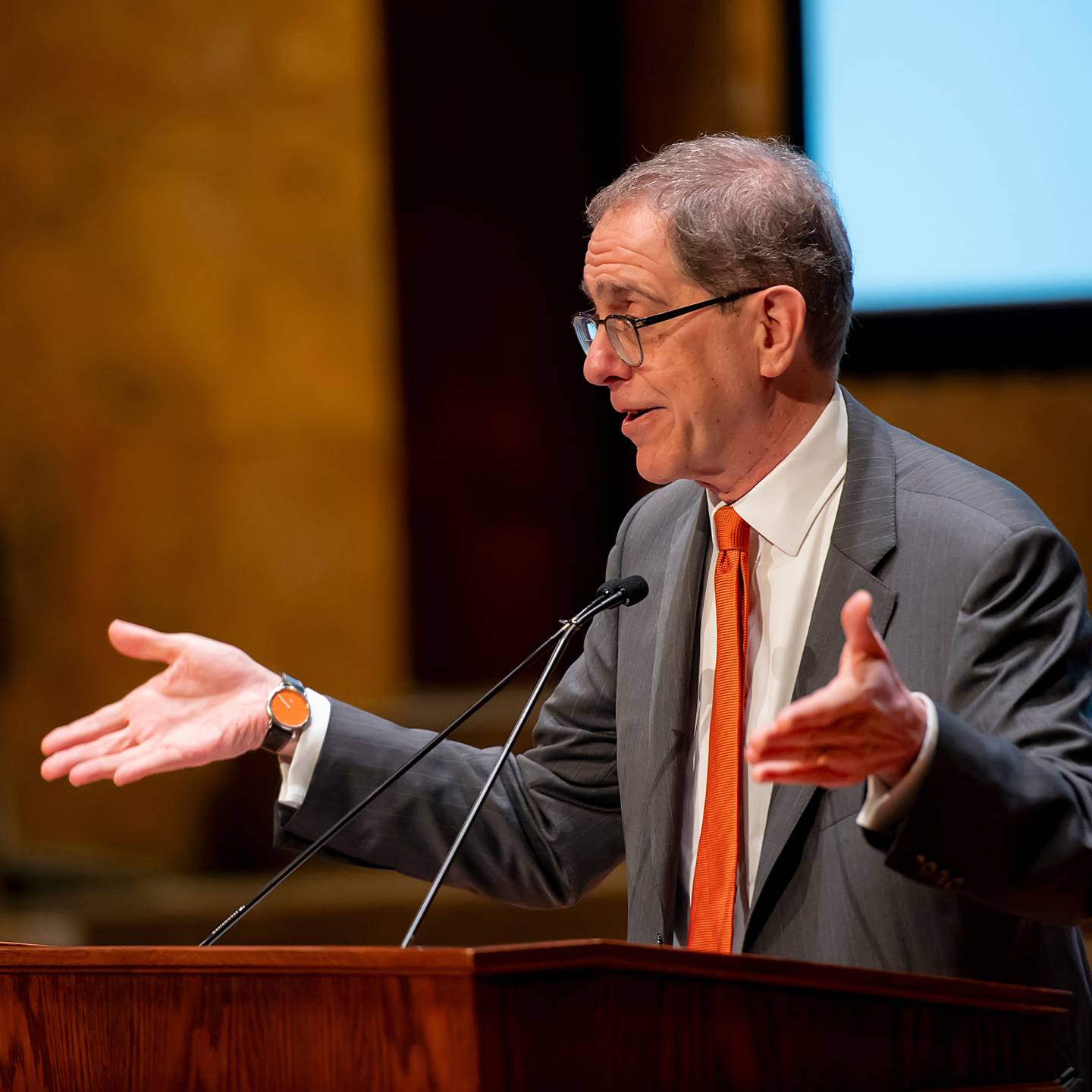 President Eisgruber at podium