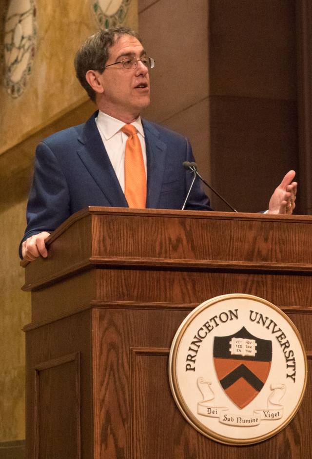 Christopher L. Eisgruber speaks at graduate student orientation