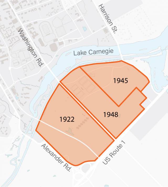 Map of University land acquisitions