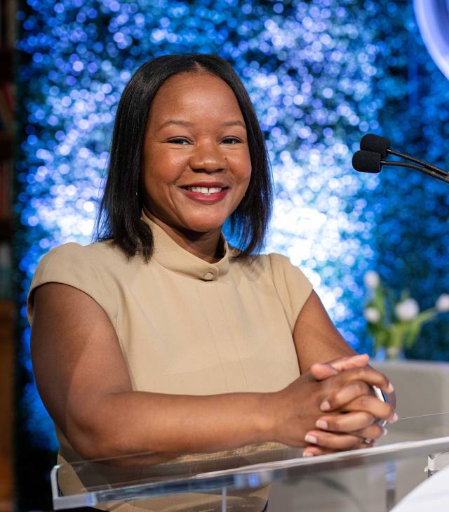 Renita Miller at the podium